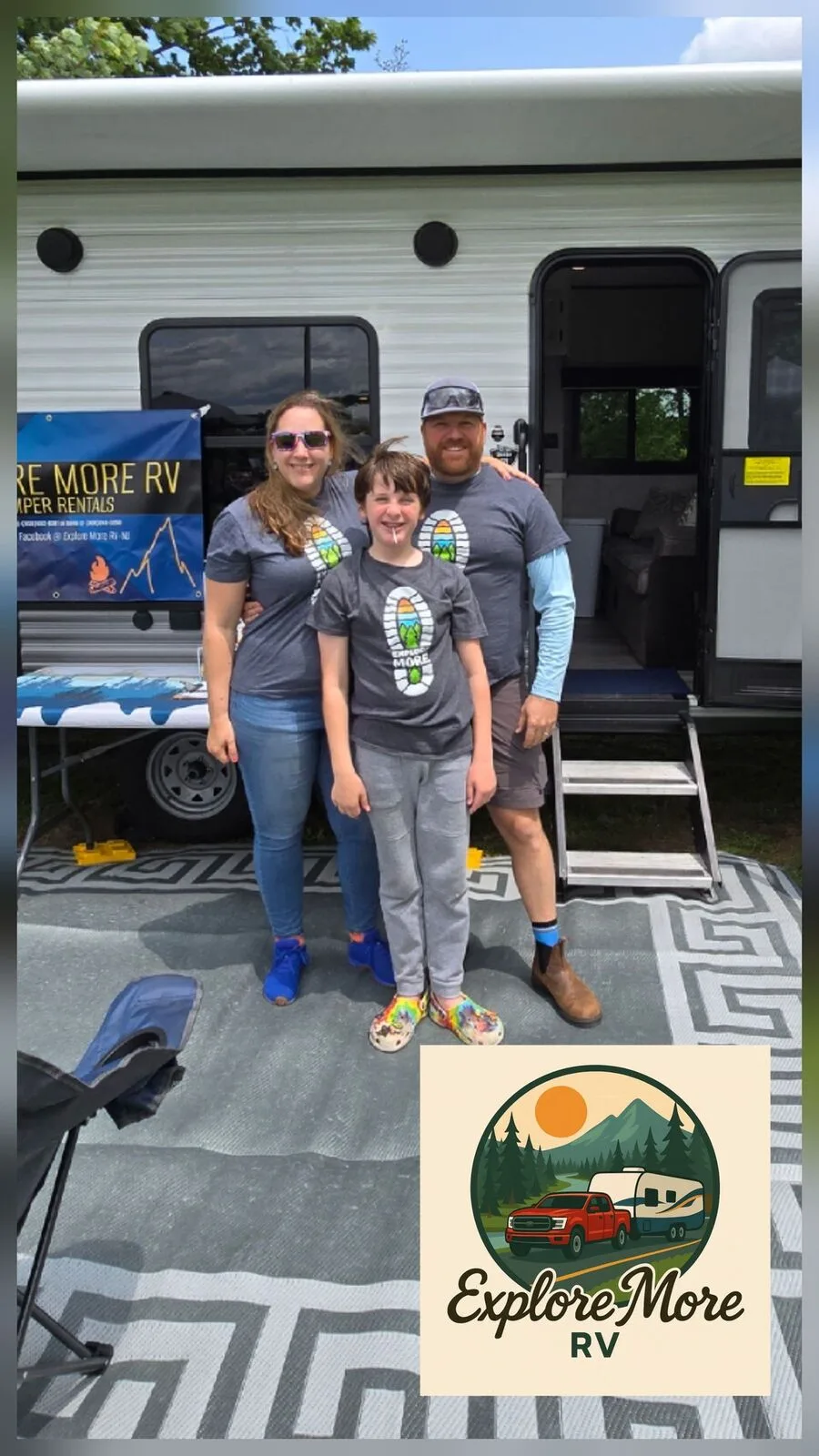 The family at campsite